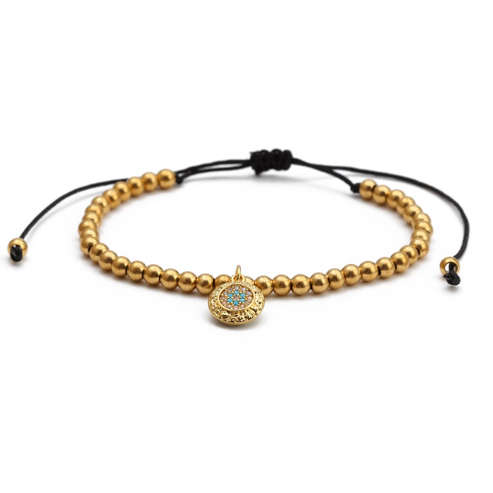 Lucky Eye Koperen Kralen Turkse Evil Eye Charm Armband Gevlochten Touw Verstelbare Armband Voor Vrouwen Meisjes Mode-sieraden BE98: 3