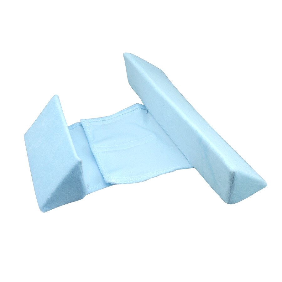 Almohada de para bebés recién nacidos, almohada antideslizante para dormir, almohada triangular de posicionamiento para bebés de 0 a 6 meses: Azul
