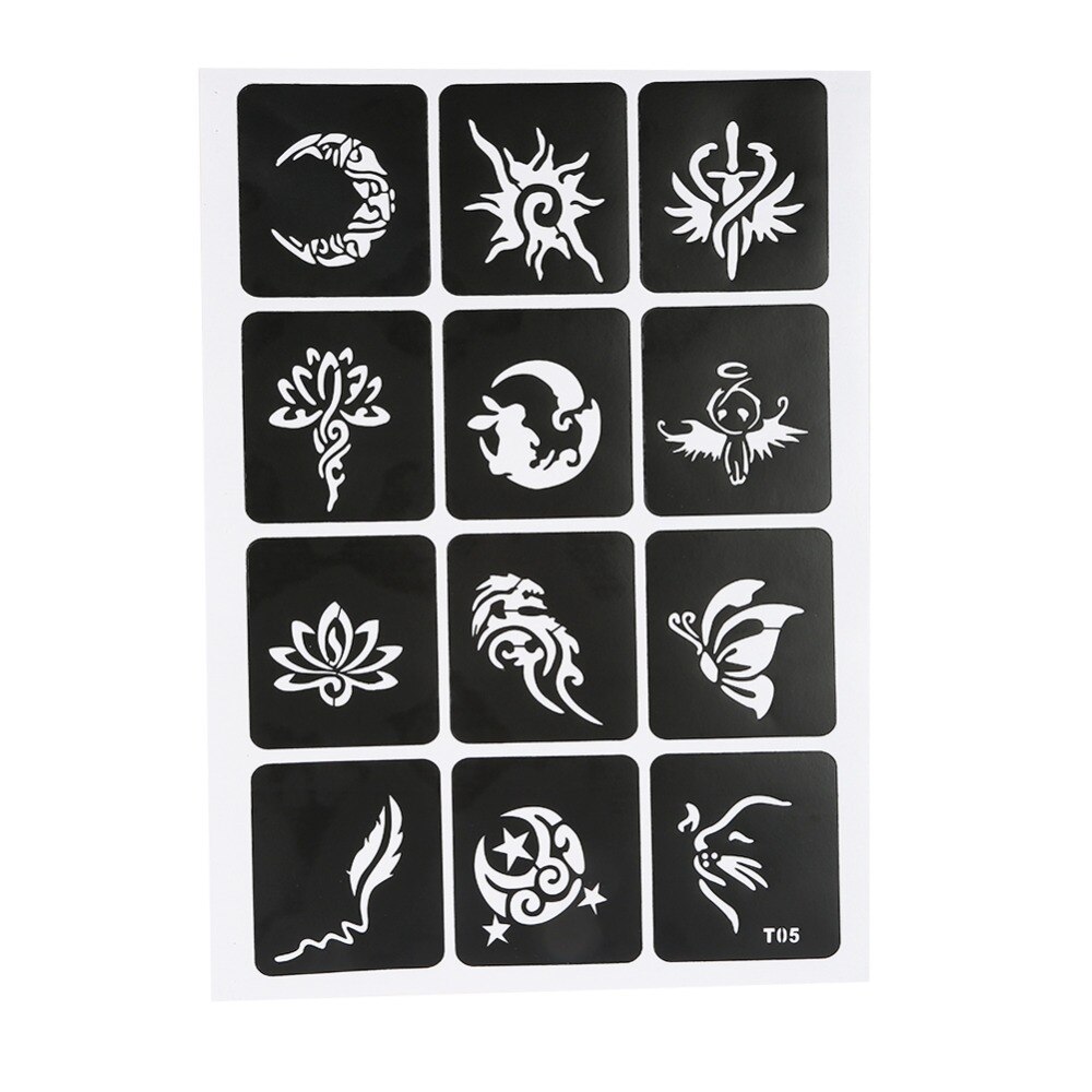 GLITTER TATTOO KIT Boy Girl 205 Stencil 12 Glitter Storage Box Or Refill Stencil - Foto 7