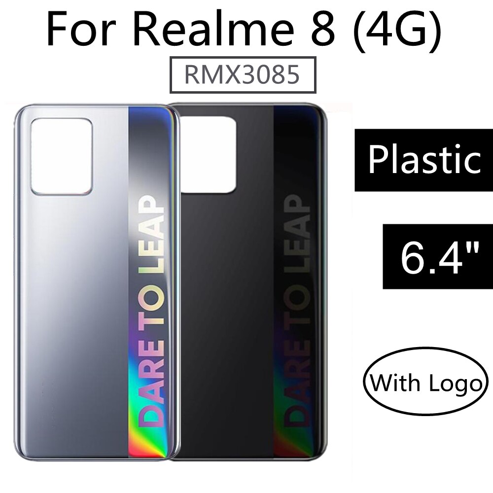 Für Realme 8 Batterie Zurück Hinten 4G RMX3085 Abdeckung Tür Gehäbenutzen Batterie Zurück Abdeckung Ersatz
