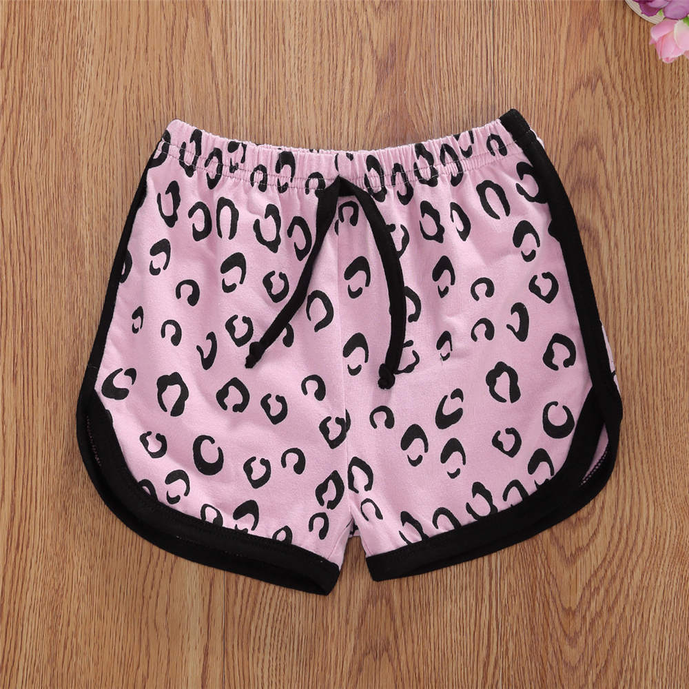 Little Kids Summer Shorts Leopard Patterns Elastic Band Bottoms ShortsLoose Wild Trouser