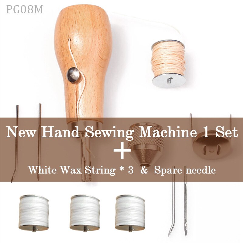 Stitcher Sewing Awl Hand Stitcher Repair Tool Kit Leather and Heavy Fabrics Stitching Belt Strips Shoemaker Tools: Set M
