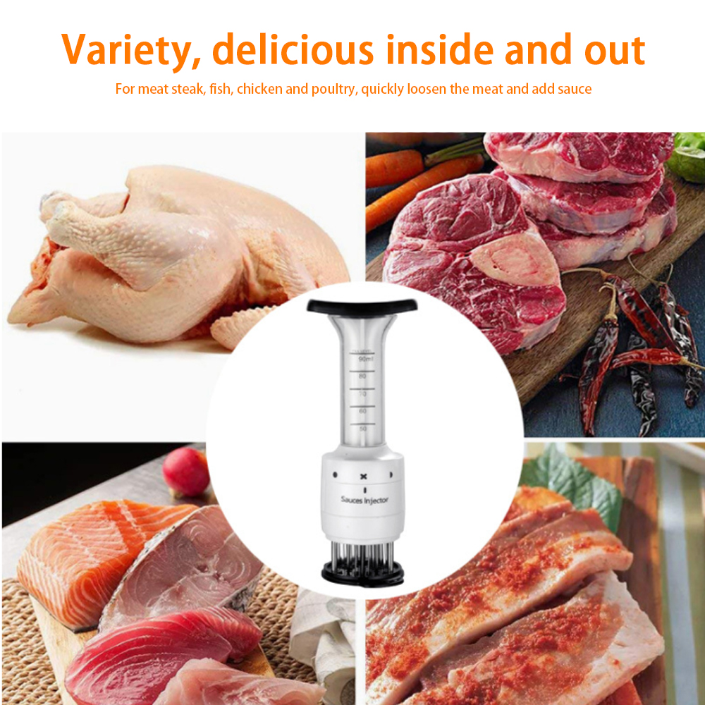 2 in 1 Meat Tenderizer Multifunctional Sauce Marinade Injector BBQ Meat Steak Beef Sauce Tenderizer Kitchen Cook Tools Gadgets