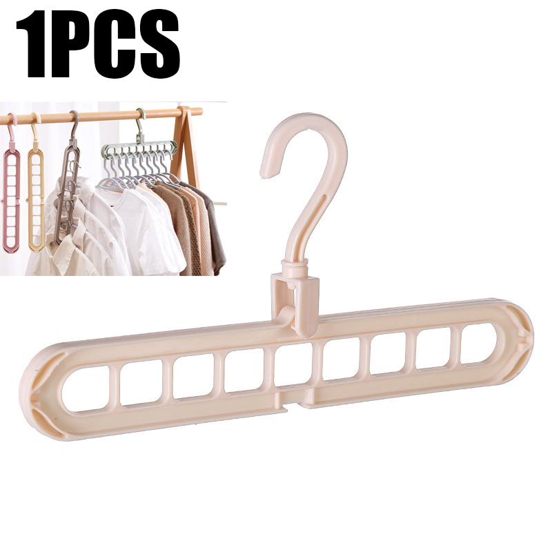 4 Magic Multi-port Support Hangers for Clothes Drying Racks Multifunction Plastic Clothes Rack Drying Hanger Storage Hangers: pink 1pcs