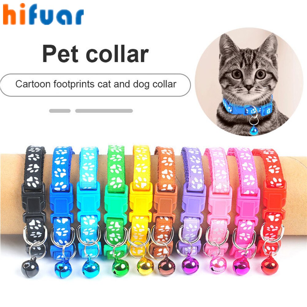 Collier avec cloche pour chat, 8 couleurs, accessoires pour animaux de compagnie, à boucle réglable, pour petit chien, Chihuahua