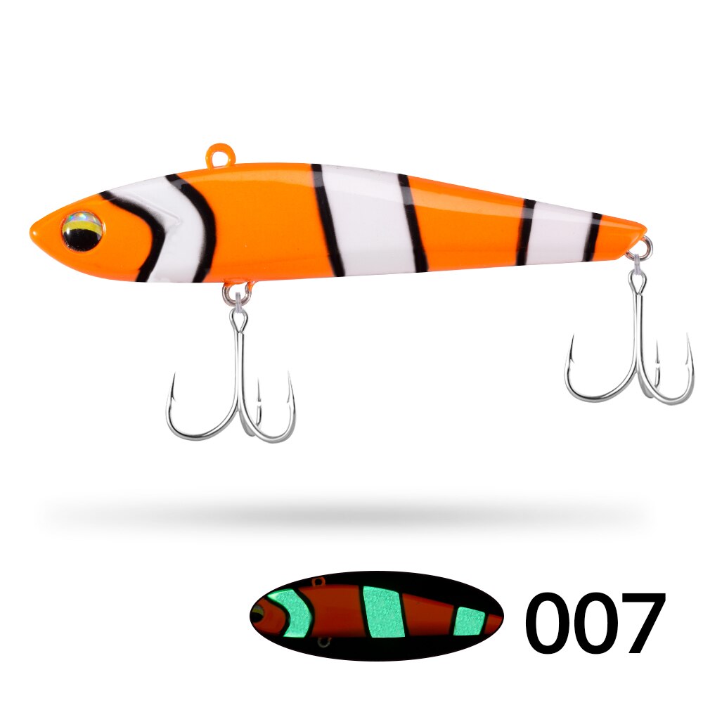 D1 nowe zimowe wędkowanie na przynęty VIB ciężkie lekkie 95mm Mini niewielkie 75mm wibracje 17g 30g Bass Pike okoń 2021 Tackle: 007 / 75mm