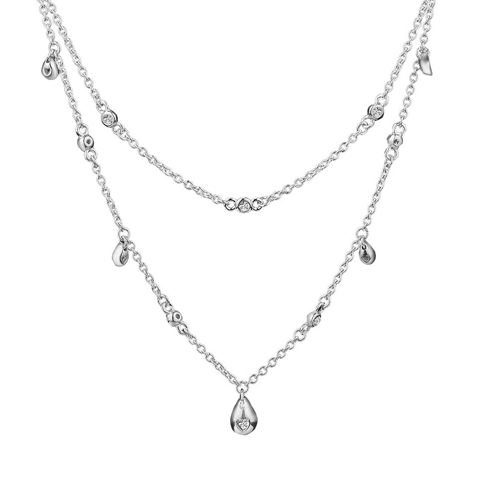 Chandelier Droplets collar Necklace 925 Sterling Silver Chain Pendant Necklaces for Women Original Silver 925 Jewelry