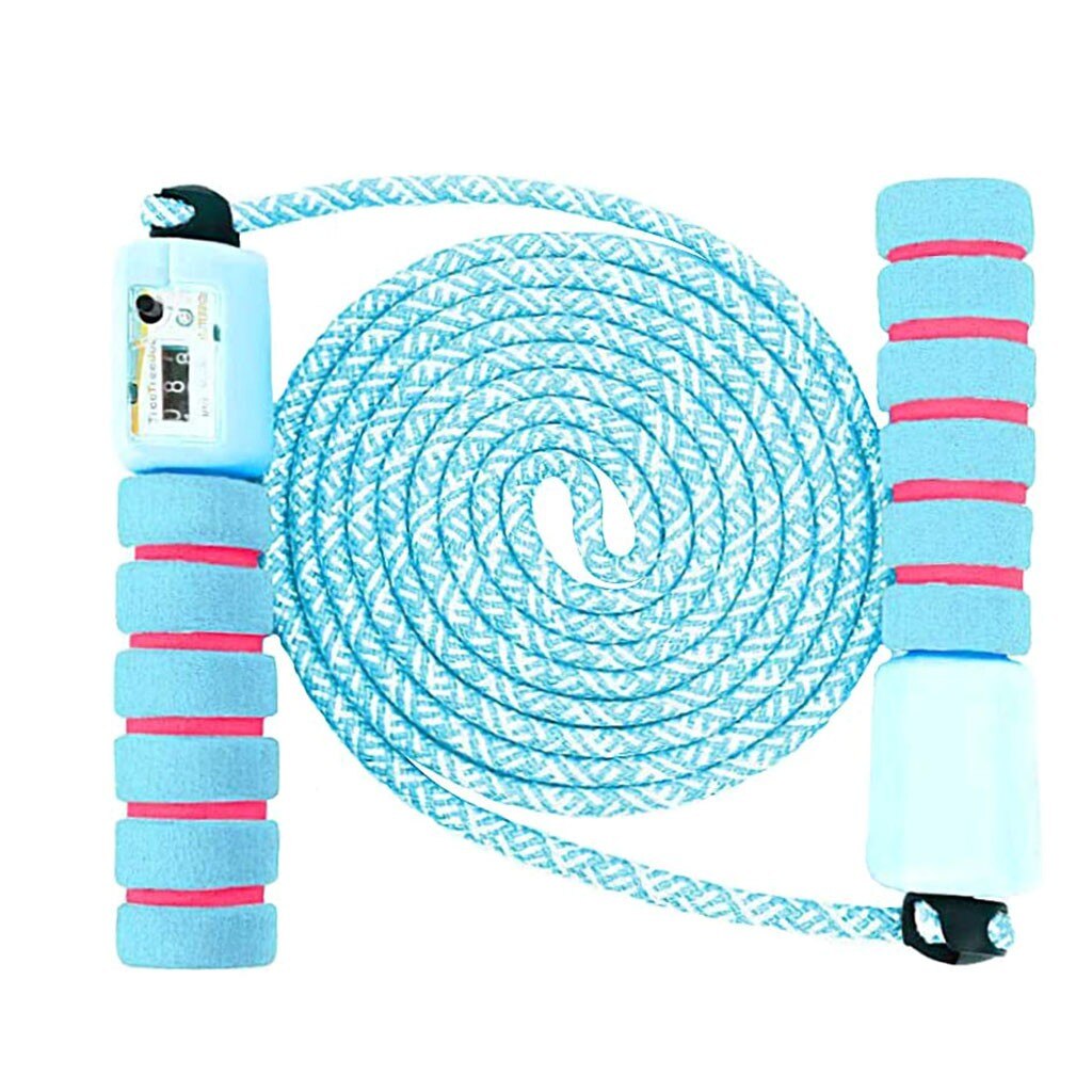 Springseil Mit Zähler Gleitschutz Griff Chirlden Erwachsene springen Seil Comba Crossfit Fitness Ausrügestochen Springen Seil Körper Buliding: Blau