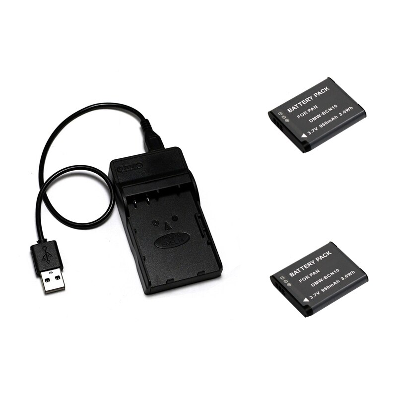 DMW-BCN10, BCN10, DMW-BCN10E BCN10E Batterij + Lader voor Panasonic Lumix DMC-LF1, Lumix LF1 Camera.