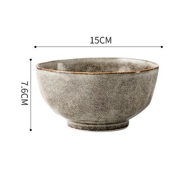 Kinglang Japanse Stijl Retro Rijstkom Keramische Diner Plaat Enkele Servies Salade Voedsel Schotel Grote Ramen Soepkom: Nood Bowl