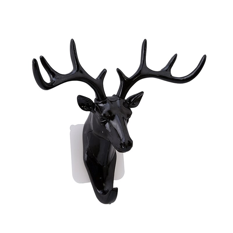 Deer Head Wall Key Holder Hook Wall Decoration Key Holder Belt Coat Bag Hanger Adhesive Wall Hook For Hanging Door Hook
