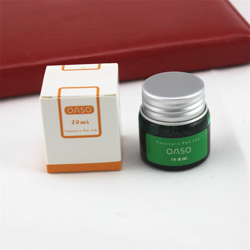 20ml Bottled Glass Smooth Writing Fountain Pen Ink Refill School Student Stationery Office Supplies 9 Colors: W