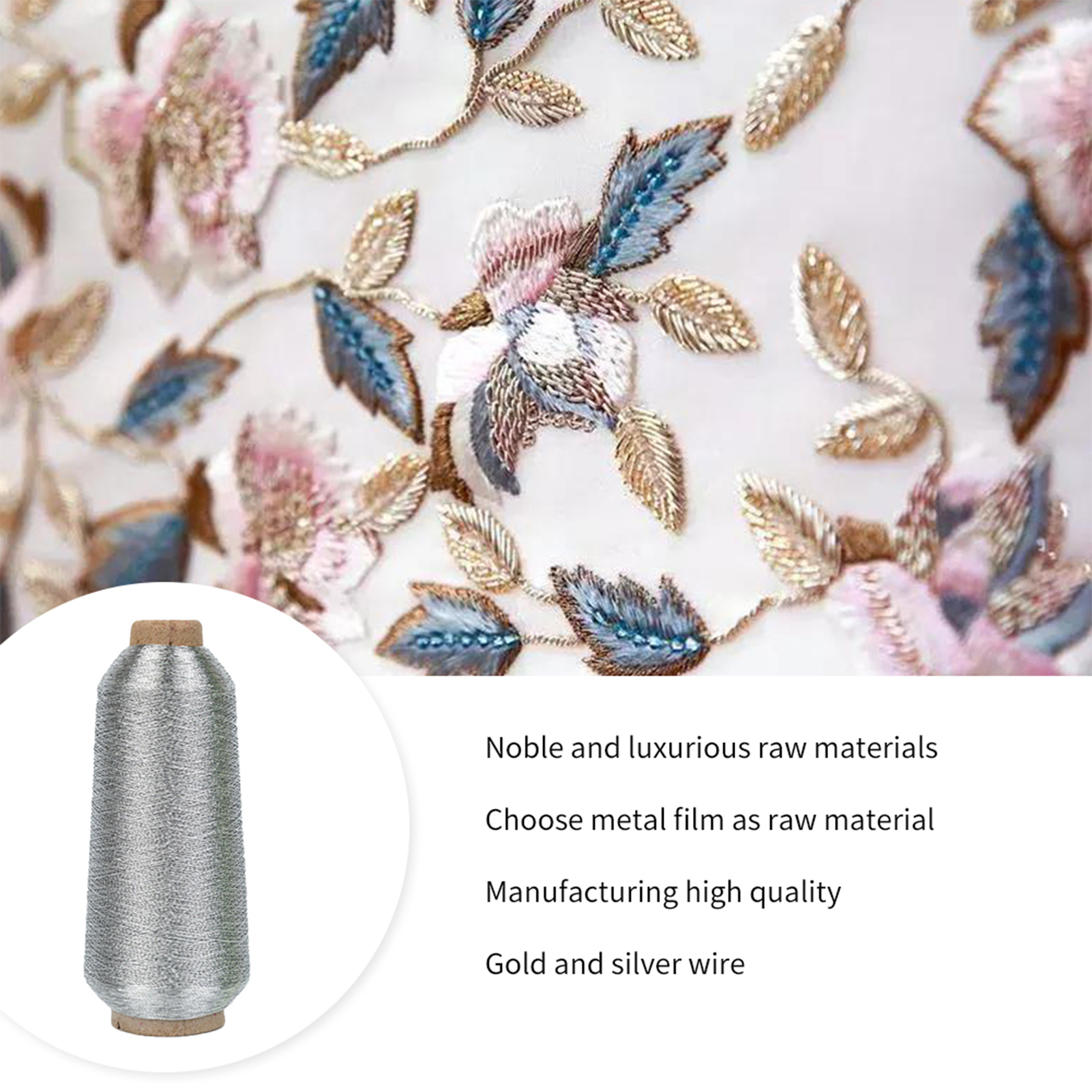 Metallic Embroidery Thread Floss Cross Stitch Thread for Embroidery Clothing DIY Sewing Accessories Tools Gold/Silver Thread