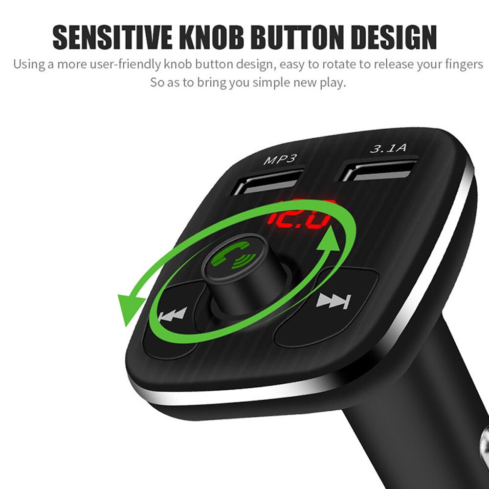 107/5000 Bluetooth FM del modulador del transmisor kit de manos libres para coche adaptador de Radio MP3 jugador Dual del cargador del USB