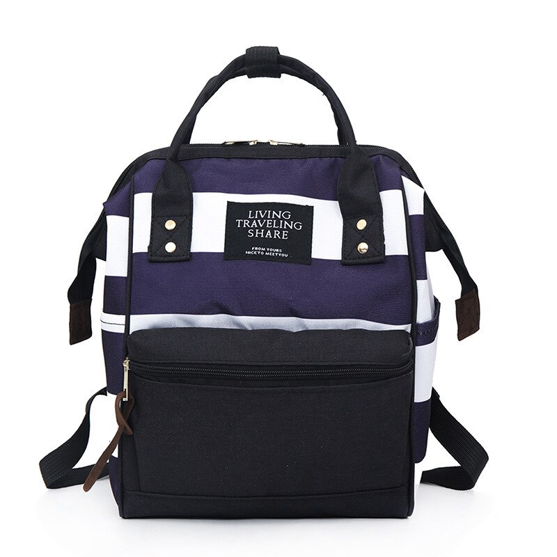 Korean Style Girls Canvas School Backpack Women Backpack Girl Travel Bags Mochila Feminina Escolar Bagpack: dark blue / S