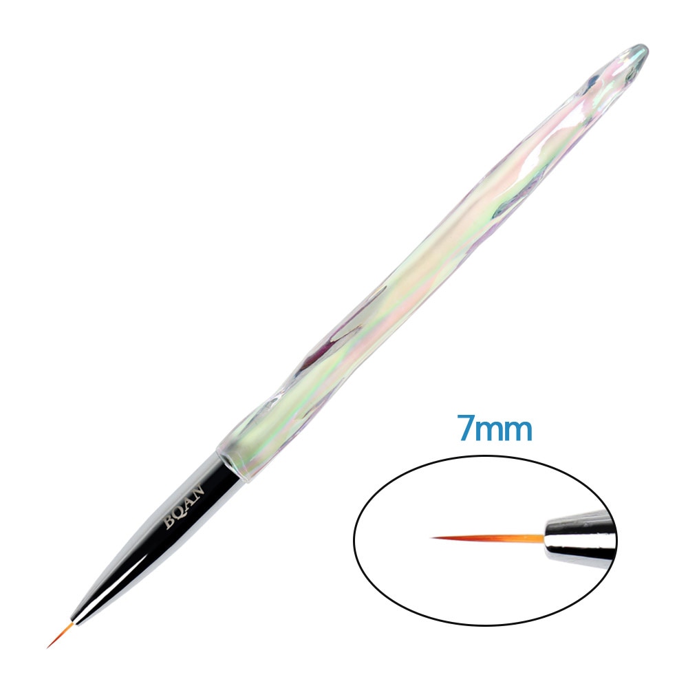 ANGNYA 12 #14 # Acryl Nagel Pinsel Gewellt Kolinsky Zobel Nagel Kunst UV Gel Baumeister Manikübetreffend Pinsel Flache Runde diamant Gradienten Griff: 7mm