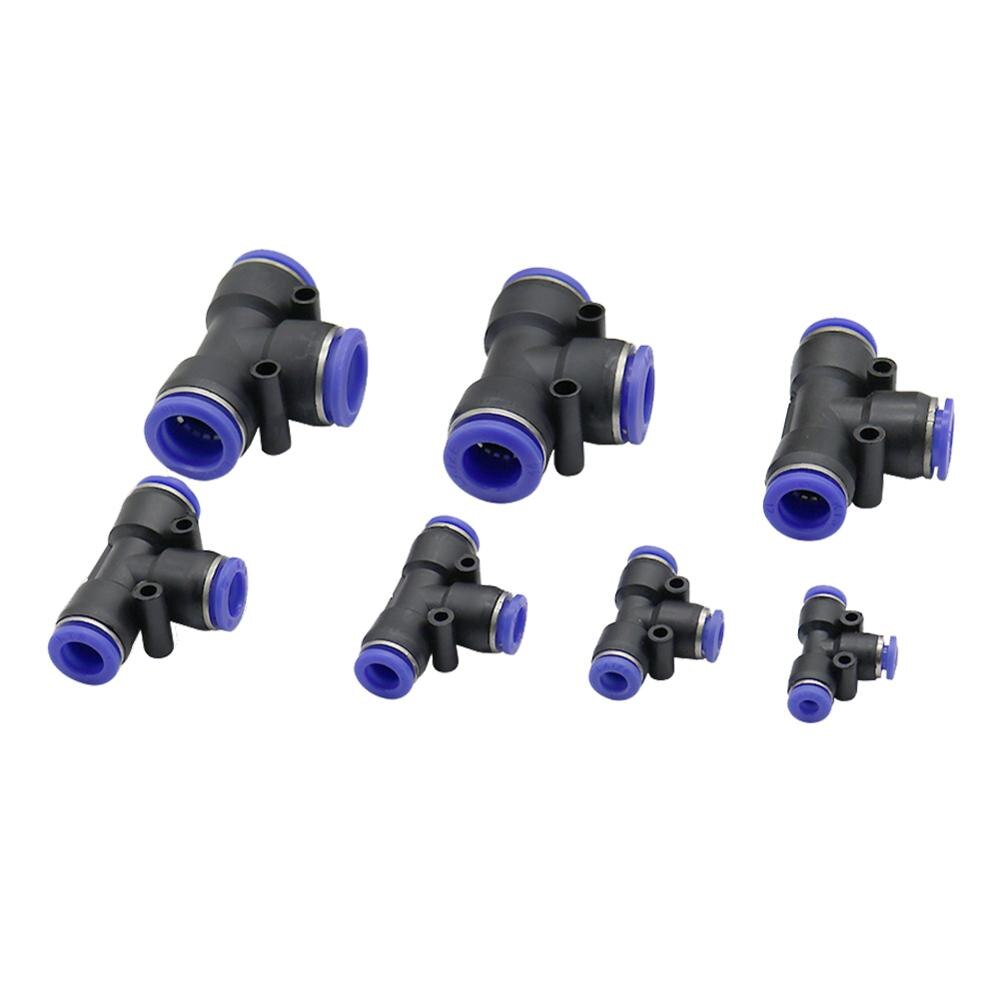 Conectores de agua para riego de jardín tipo T, 5 uds., 4mm, 6mm, 8mm, 10mm, 12mm, 14mm, 16mm, conectar rápidamente la boquilla atomizadora