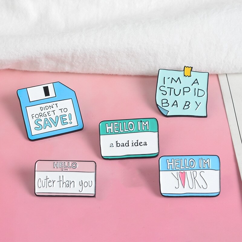 Sticky Notes Badges Broches Emaille Pin Leuke Bericht Revers Pin Dagelijkse Plan Memo Papier Broches voor Womenand Mannen 1PC