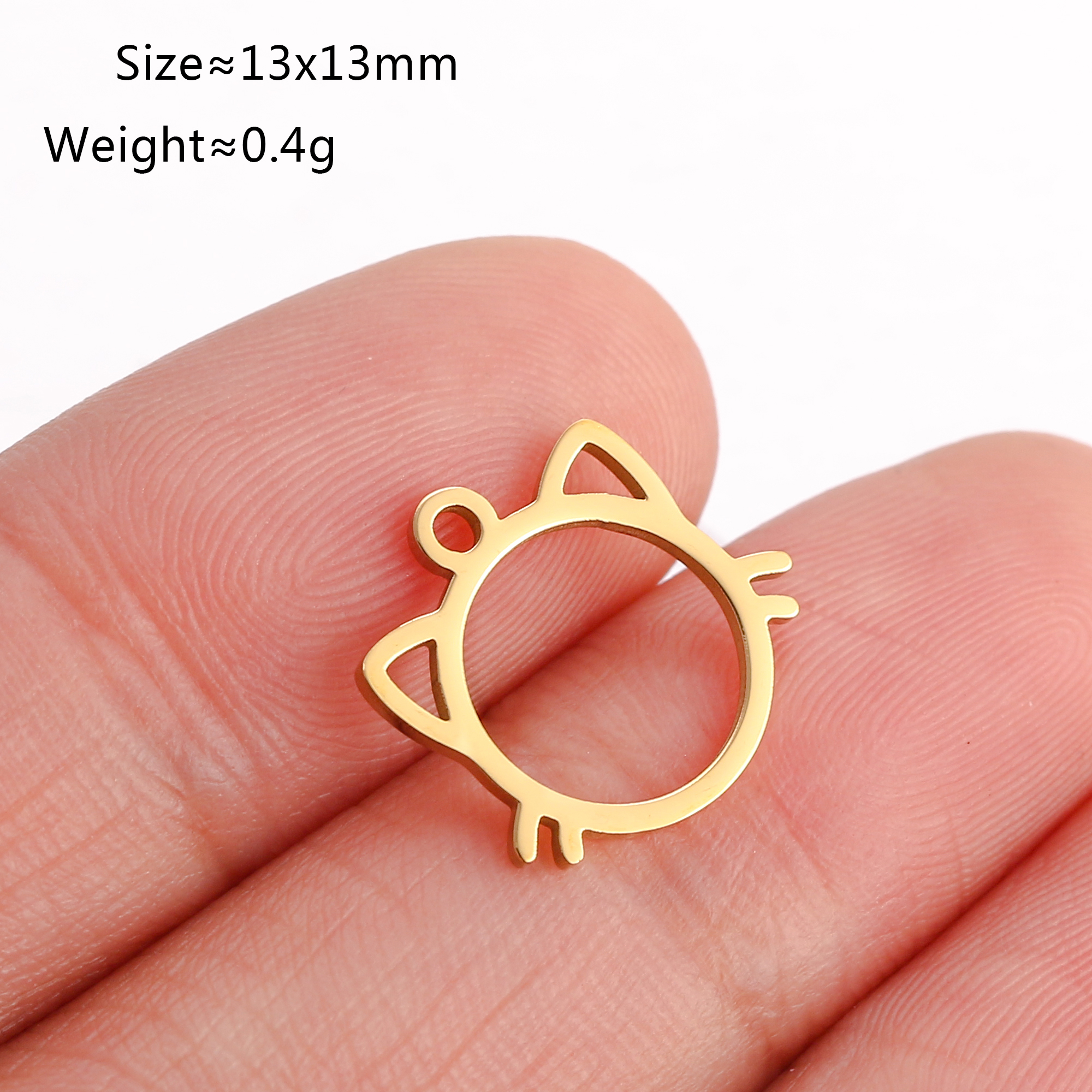 5 unids/lote de dijes con temática de animales, pata de gato/corazón de amor, garra de perro/herradura, colgantes de acero inoxidable, manualidades DIY, suministros para hacer joyas: Chapado en oro antiguo