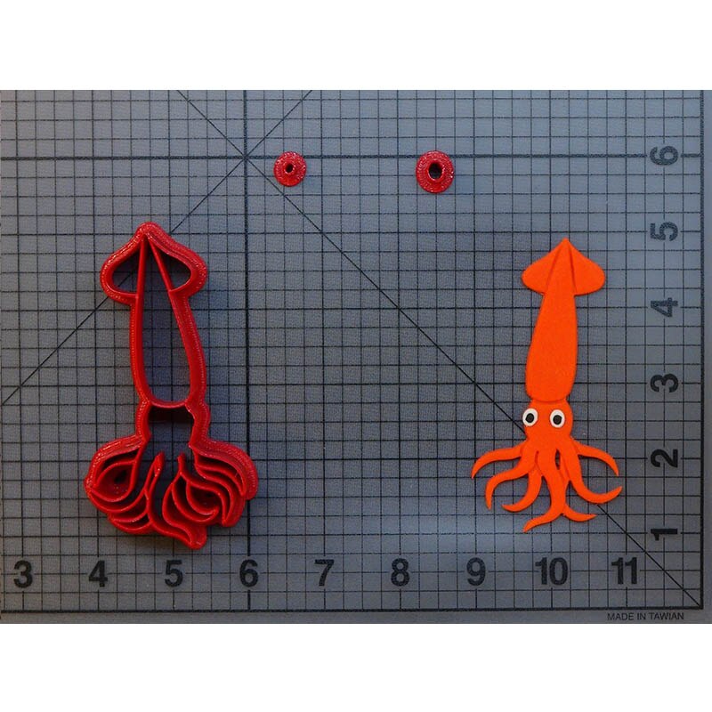 Leuke Inktvis Cookie Cutters set Fondant Cupcake Top Mal Gemaakt 3D Gedrukt Taart Decoratie Gereedschappen Keuken Accessoires
