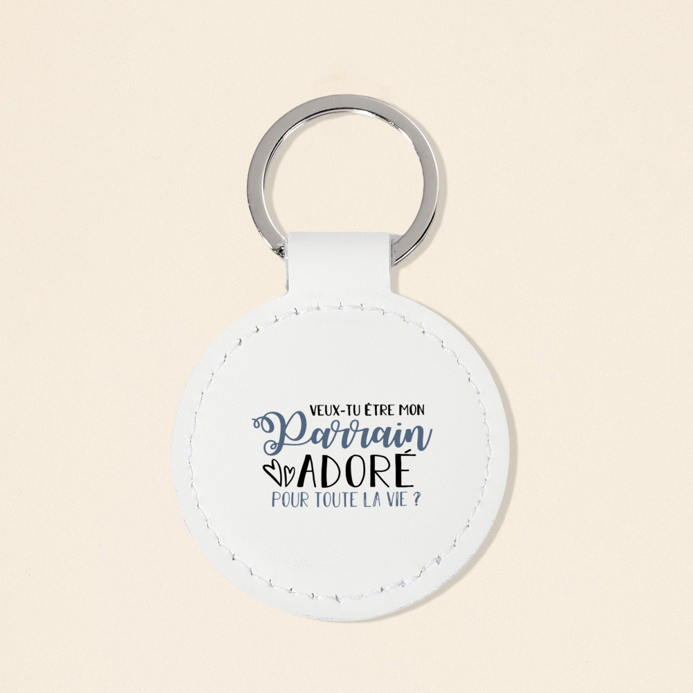 Ville du være min gudmor og gudfar nøglering vedhæng spørg marraine parrain anmodning læder kayring: Myntegrøn