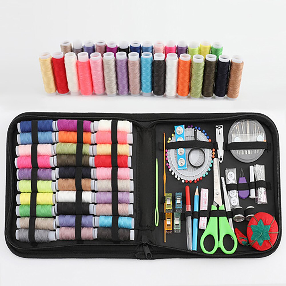 INNE Sewing Accessories Seam Needlework Stitch Tools Supplies Knitting Needles Scissors Kit Material Instruments Box Embroidery