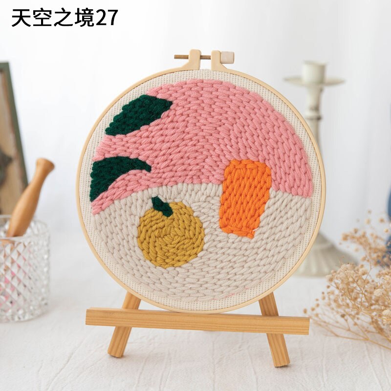 Kit de broderie pour débutants, matériel de bricolage , paquet de matériel de broderie, Kit de poinçons à l'aiguille, fournitures de broderie artisanale: Sky27