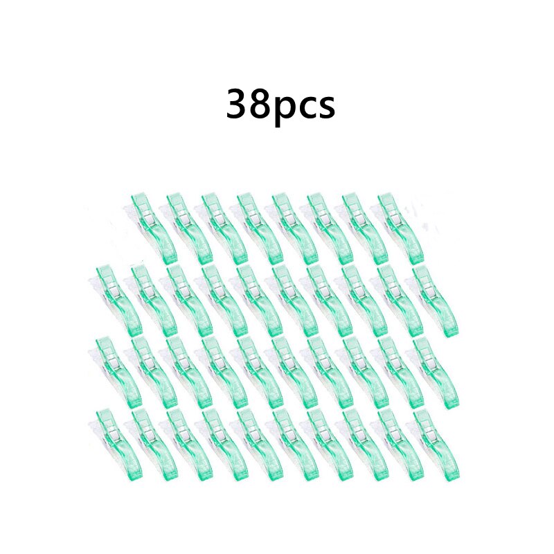 38pcs edging clip patchwork fixed edging clip clothes clip sewing clip knitting tools home office supplies: 38 pcs green