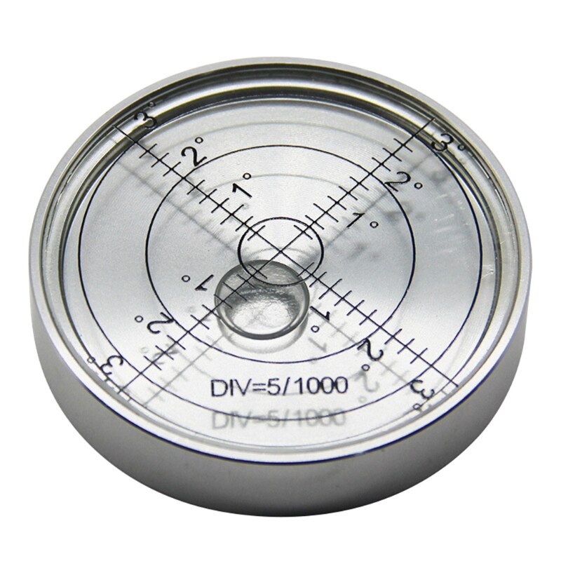 60mm/2.36" Bullseye Level Aluminium Case Round Bubble Level Precision Round Bullseye Bubble Level Bullseye Spirit Bubble: Silver white 