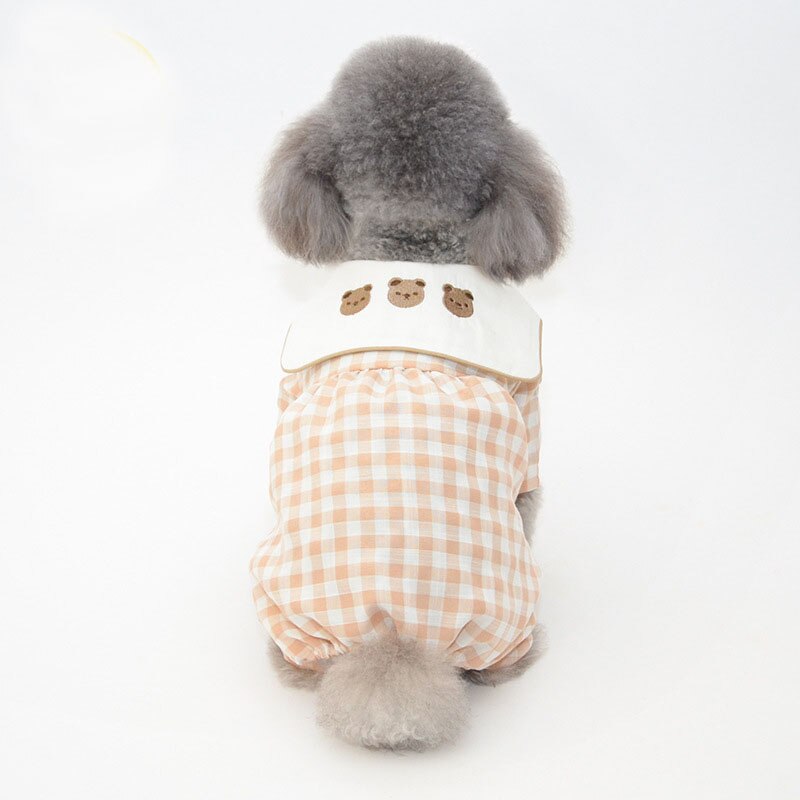 Lente Dunne Hond Kleding Plaid Katoen Comfortabele Hond Vest Zomer Huisdier Een Stuk Thuis Kleding Puppy Kleding Chihuahua Yorkshire