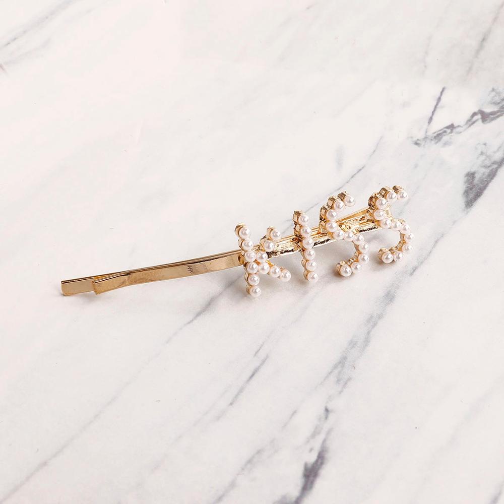 neue brief wort perle kristall haarnadel hairgrip haarspangen haar clip haarspange ornament haar zubehör: KISS