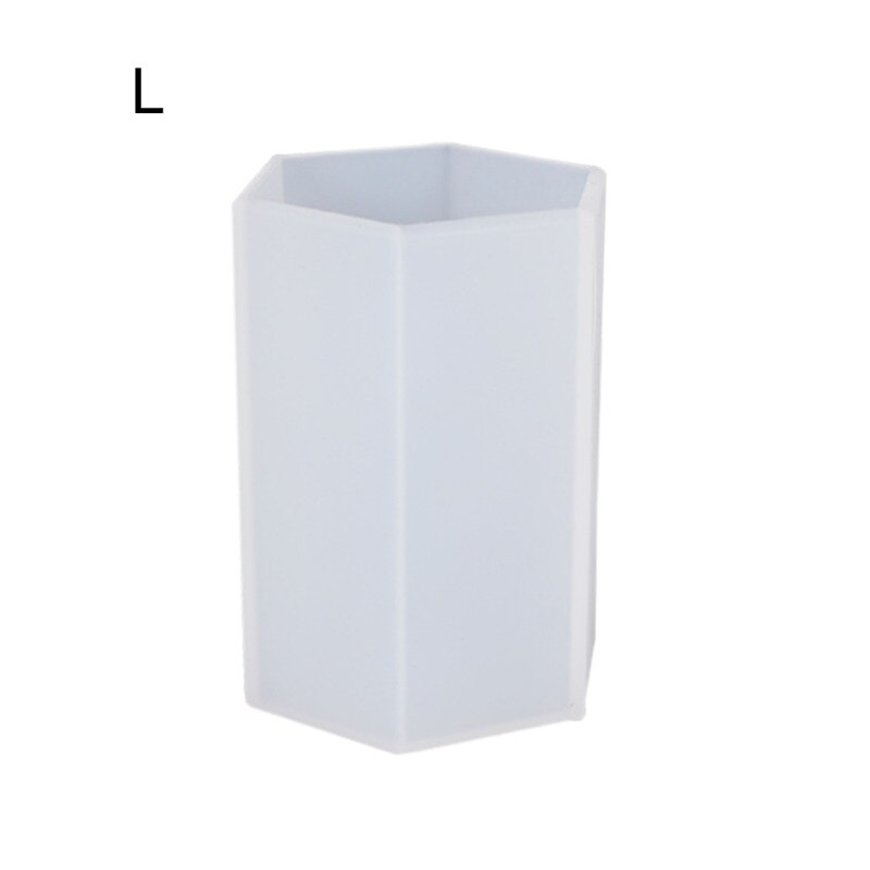 Molde de silicona para bolígrafo para bricolaje, recipiente organizador hexagonal de resina epoxi, soporte de almacenamiento redondo, moldes de sílice, manualidades, herramientas de fabricación de joyas: 60mm Hexagon