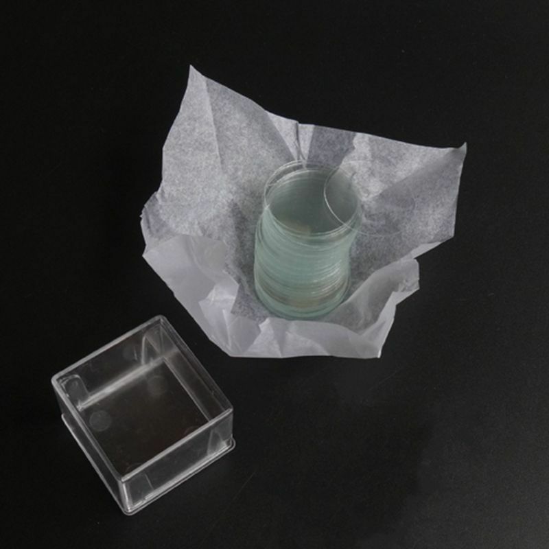100pcs Large Glass Circular Coverslip Slides Transparent Cover Slide Slips Round Blank Slides Microscope Optical Instrument