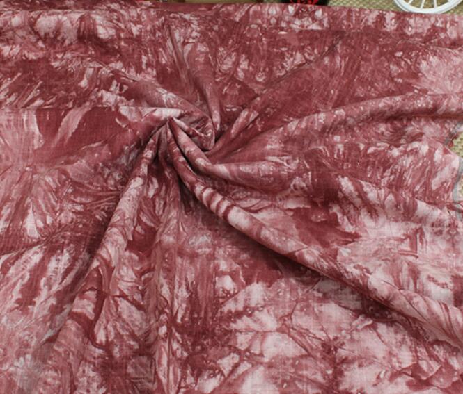 cotton linen tie dye tissue coat fabric women coat dress material: 7 / 50cm X 145cm