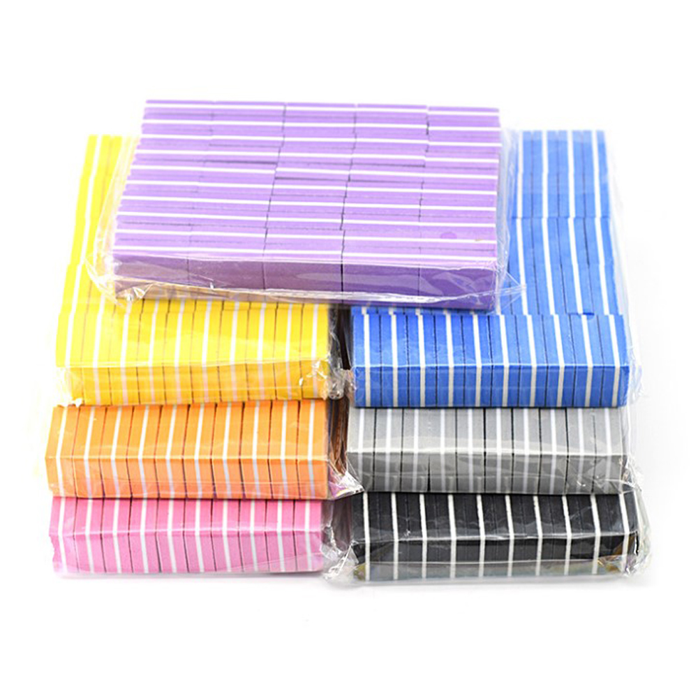 Mini bloques de limado de uñas para manicura , bloque de pulido de uñas de esponja colorida, lijado 100/180, 10/25/50 piezas