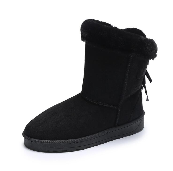 Vrouwen Winter Bont Warme Snowboots Dames Warme Wollen Booties Enkellaars Comfortabele Schoenen Plus Size 36-41 Casual vrouwen Mid Laarzen