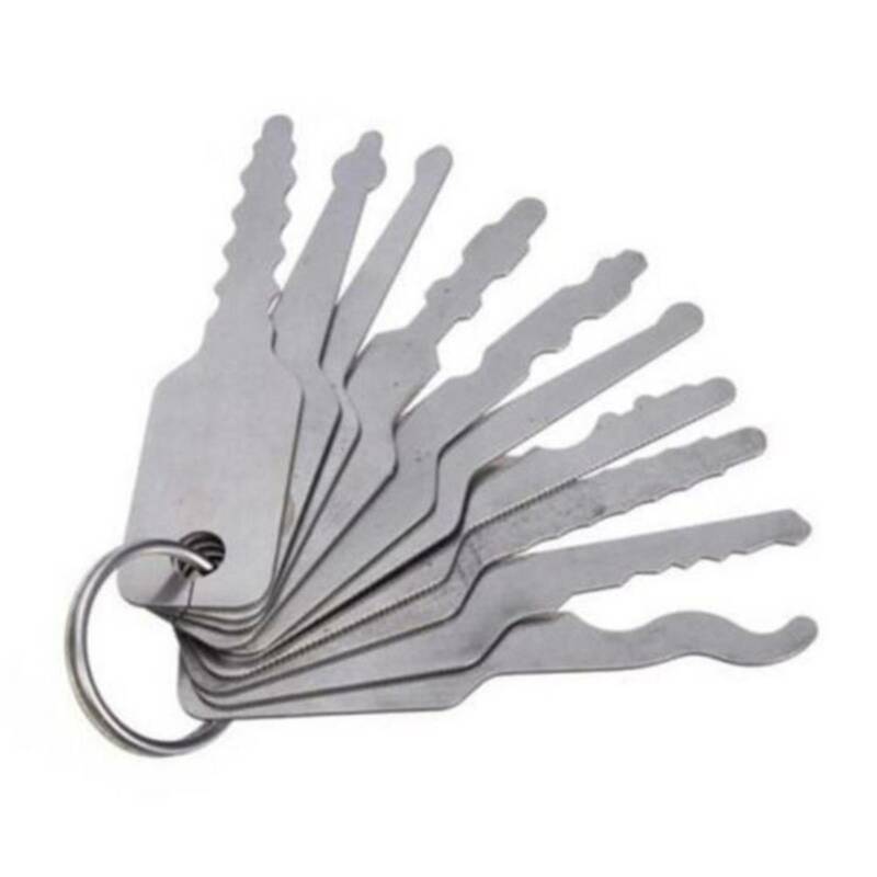 10Pcs/Set Stainless Jiggler And Keys Dual Sided Car Unlock Lock Open Repair Accessories Tool Kit