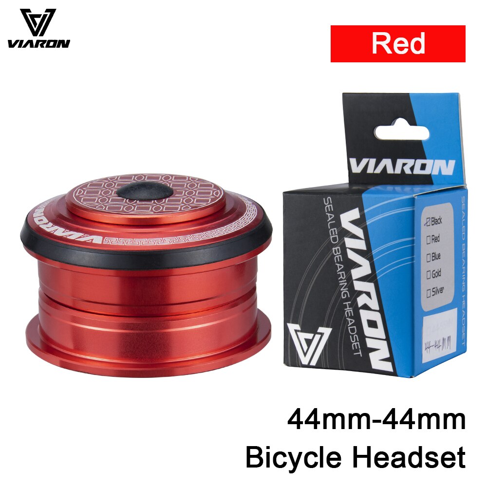 VIARON Fahrrad Headset 42mm 52mm CNC 1 1/8 &quot;-1 1/2&quot; MTB Lagerbier Gerade Verjüngt Rohr gabel Spalte Lenk Integrierte System: rot 44mm-44mm