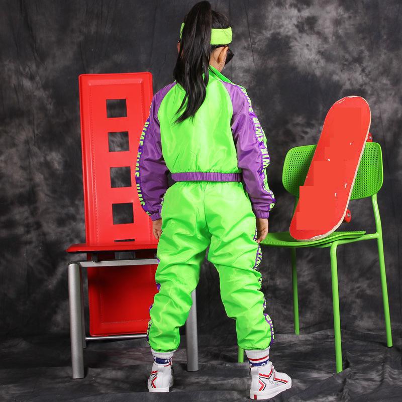 Trajes de baile de Hip Hop para niños y niñas, trajes de Danza moderna de Jazz, trajes de fluorescencia, trajes para niños, trajes de escenario