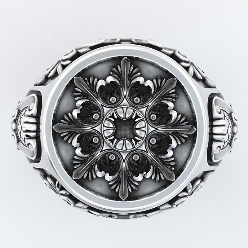 Mannen 925 Zilveren Vintage Overheersend Ring 18K Geel Vergulde Rose Gold Ring Sieraden Ring