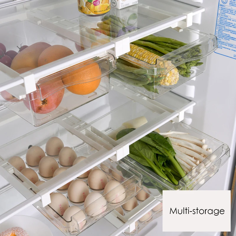 Kitchen Fridge Storage Organizers Drawer Refrigerator Baskets Rack Organizer Eggs Fruit Fridge Storage Shelf Kitchen Accessories