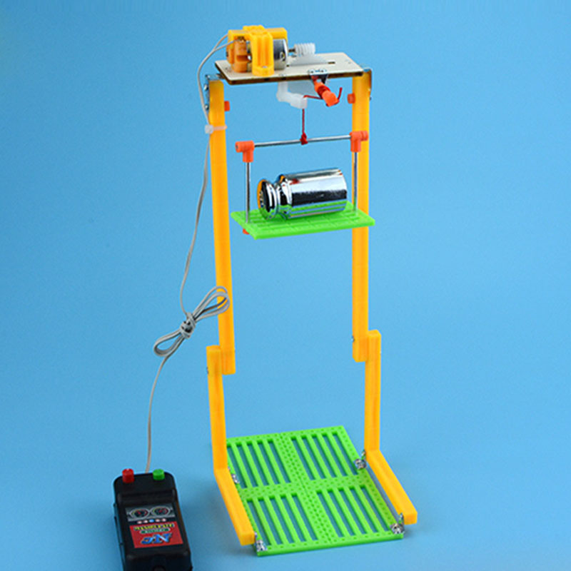 Simple Physics Experiment Small Gizmo Puzzle Assembled Kits Elevator Toy For Kids DIY Handmade Teaching Resources