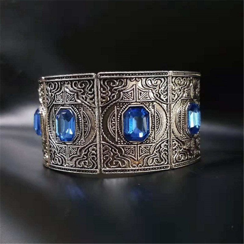 Silber-farbe Manschette Armbinde Für Frauen Ethnische Schmuck Jahrgang Kristall Stein Armbänder Gold Bohemien Breite Armreifen pulseras
