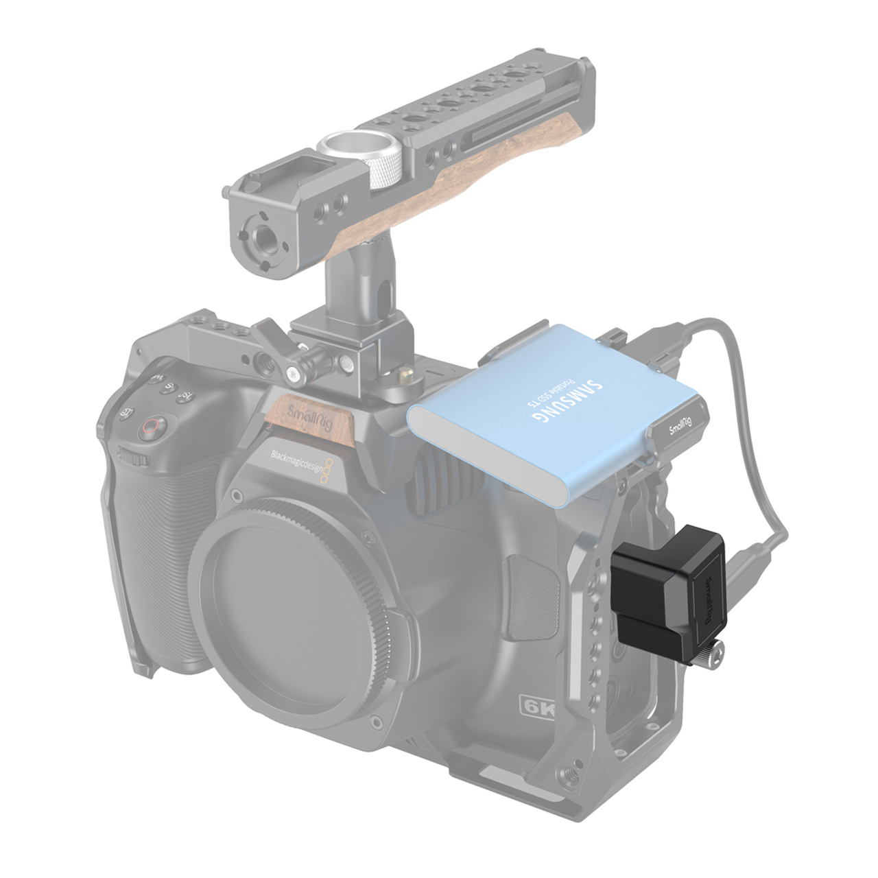 SMALLRIG Support SSD Montage Rapide T5/T7 Compatible Cage BMPCC 6K Pro 3270 - Modèle 3272