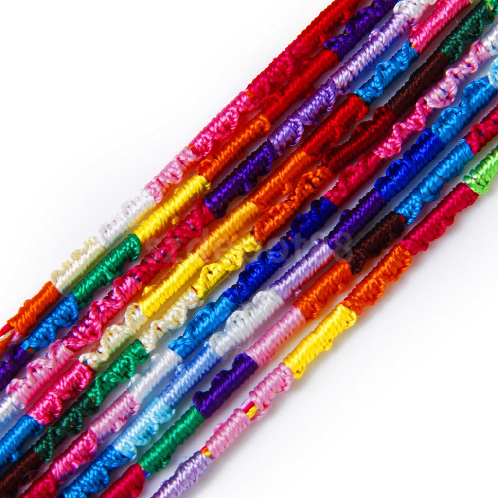 Brand 9 Colorful Handmade Braided Thread Friendship Bracelets Ankle Bracelet Hippie #2 (Random Color)