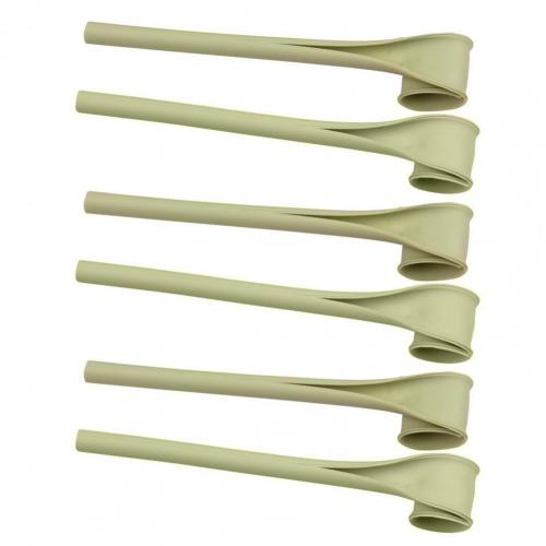 6Pcs Drinking Straw Detachable Leak Proof Silicone Reusable Drinking BPA Free Snap Openable Straws Eco-friendly Food Grade: Green