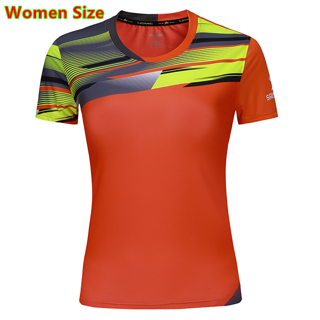 The Women Golf Shirts Sports t-shirt tops tees Breathable Clothing Badminton Men&#39;s T-shirt Table Tennis Clothes Shirt: Women shirt orange / Asian size XL