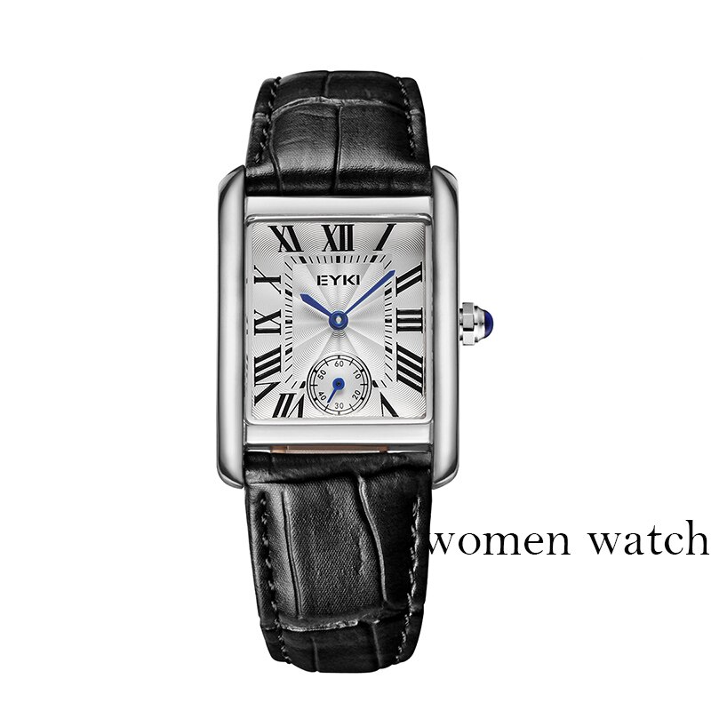 Eyki Brand Couple Tables Lovers Watch Formal Leather Strap Square Dial Waterproof Quartz Watch Women Clock Wrist Watches For Men: 5048