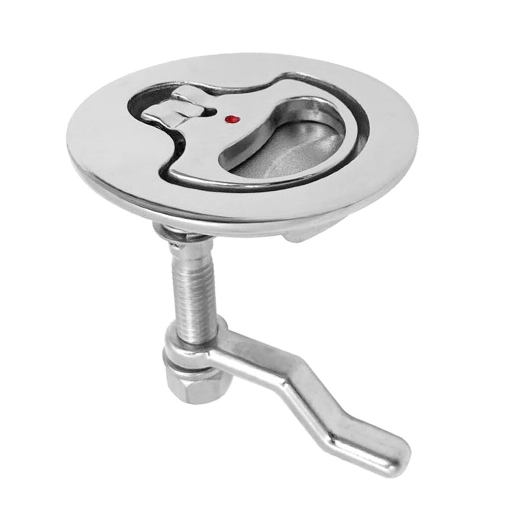 2 inch 52mm Boat 316 Stainless Steel Flush Mount Pull Hatch Cam Latch Lift Handle with Back Plate, Silver