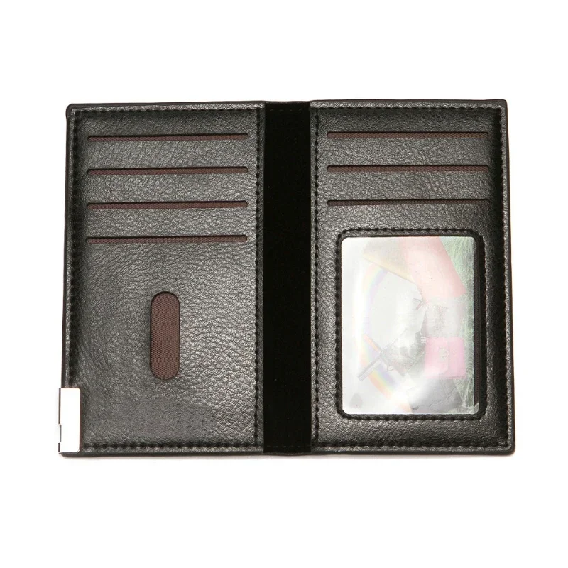 Loja de cierre hacia abajo, venta de liquidación, bolsos de cuero PU para tarjetas de crédito, monedero con patrón de lichi para hombre, tarjetero de identificación y tarjetas de visita